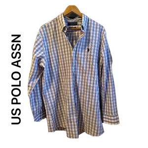 US Polo Assn Men Wrinkle Resistant Button Down Shirt Large